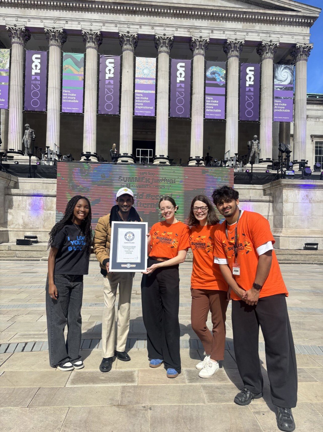 With the team and the Guinness World Record certificate