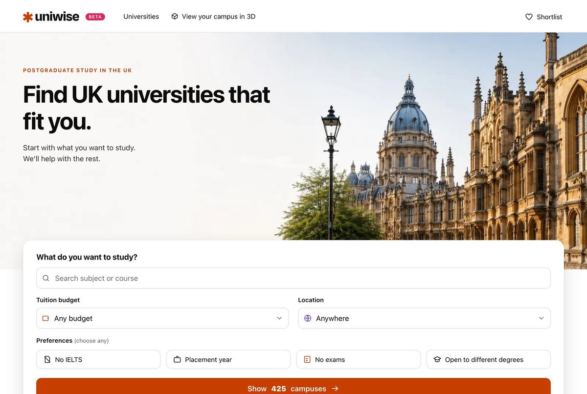 The UniWise university search